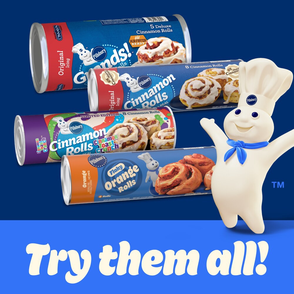slide 4 of 6, Pillsbury Flaky Caramel Rolls, Refrigerated Canned Pastry Dough, 8 Ct, 13.9 oz, 8 ct