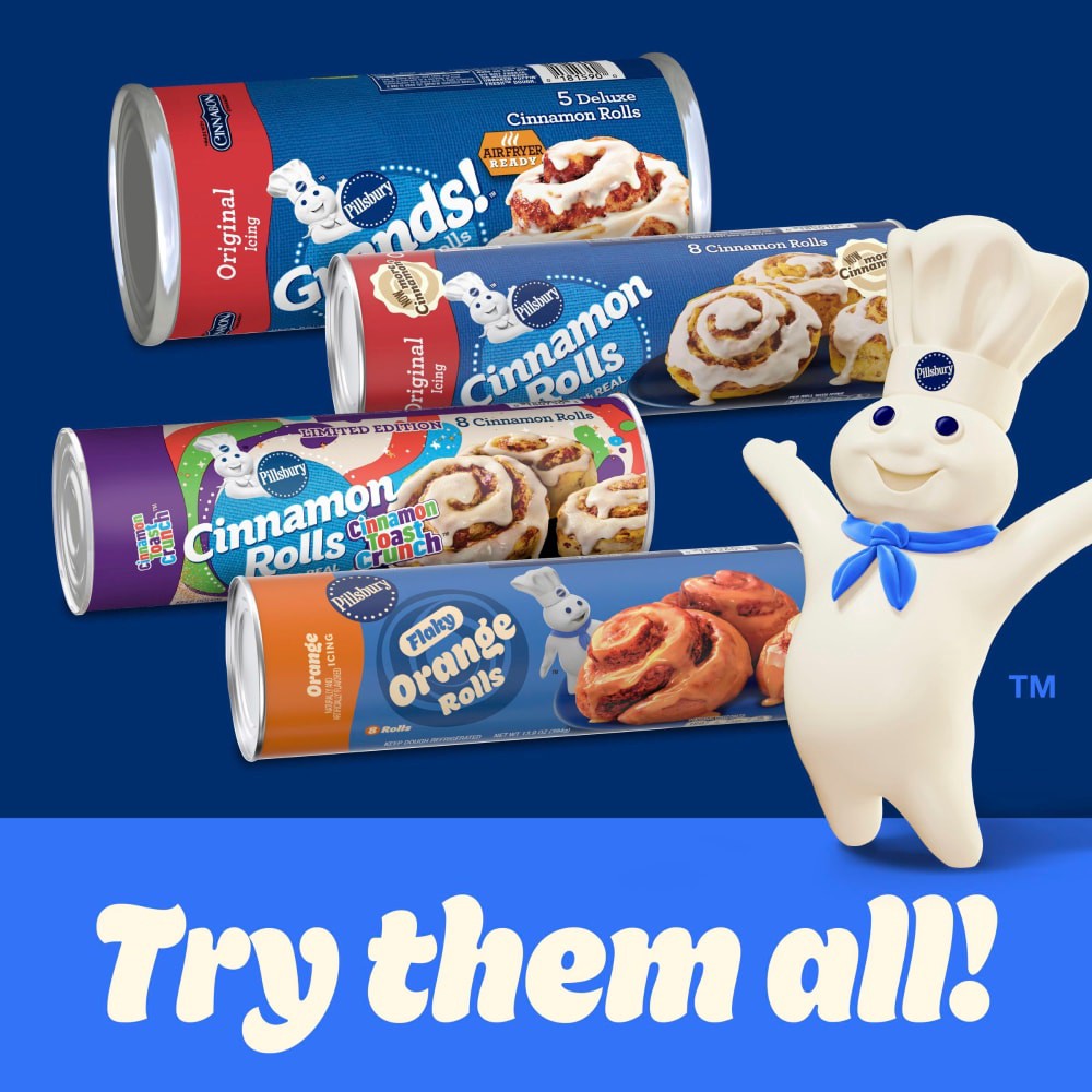 slide 4 of 6, Pillsbury Flaky Chocolate Rolls with Icing, Refrigerated Canned Pastry Dough, 8 Ct, 13.9 oz, 8 ct