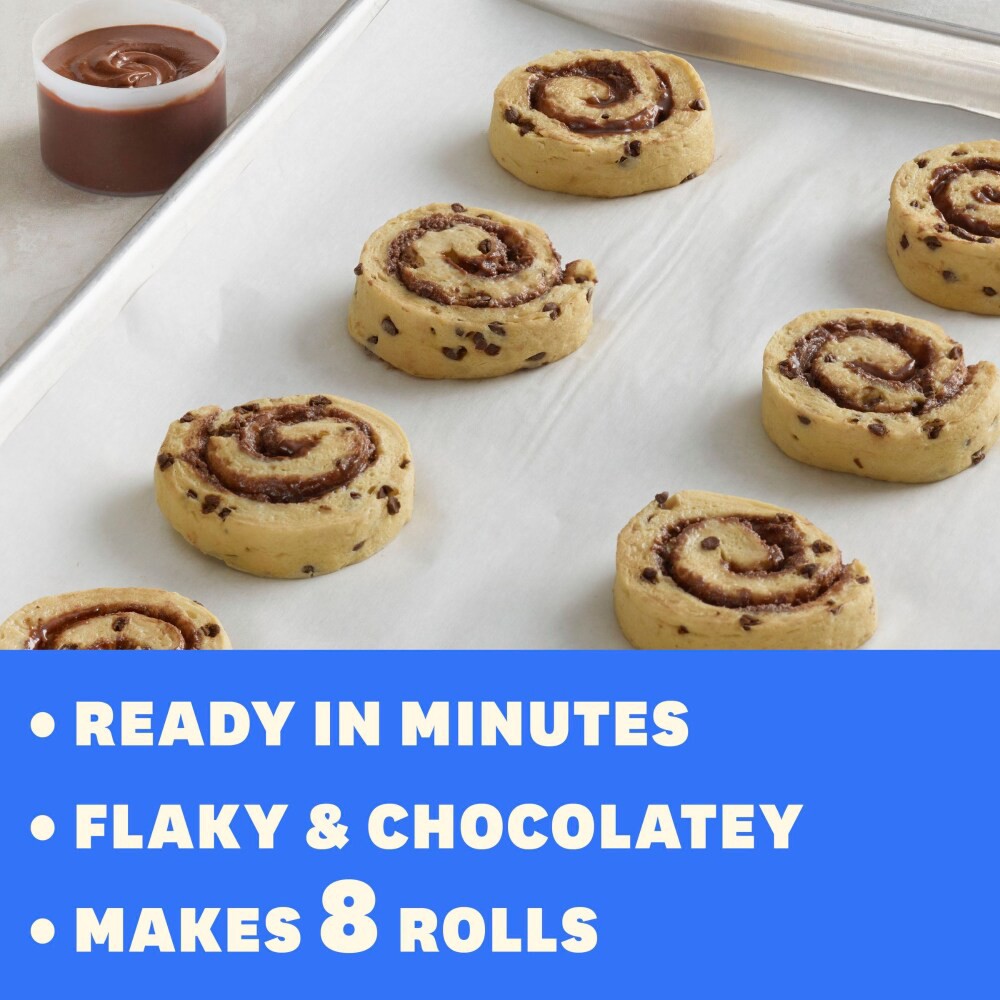 slide 2 of 6, Pillsbury Flaky Chocolate Rolls with Icing, Refrigerated Canned Pastry Dough, 8 Ct, 13.9 oz, 8 ct
