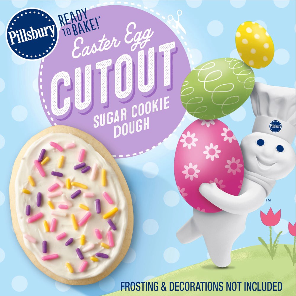 slide 5 of 6, Pillsbury Ready To Bake Easter Egg Cutout Sugar Cookies, 10 ct, 10 ct