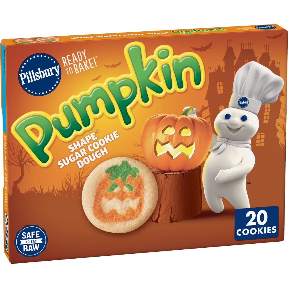 slide 2 of 6, Pillsbury Ready-to-Bake Pumpkin Shape Sugar Cookie Dough - 9.1oz/20ct - Halloween, 20 ct