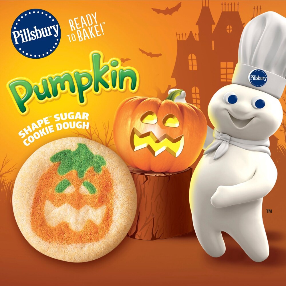 slide 3 of 6, Pillsbury Ready-to-Bake Pumpkin Shape Sugar Cookie Dough - 9.1oz/20ct - Halloween, 20 ct