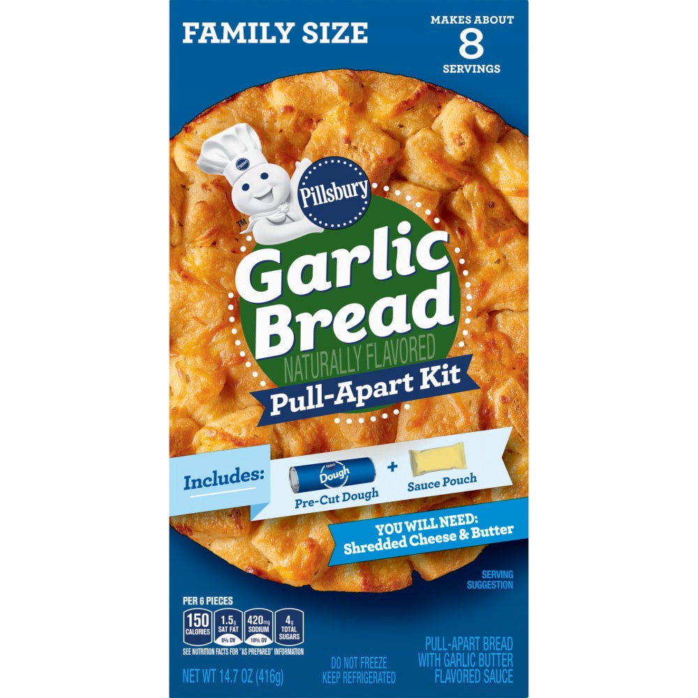 slide 5 of 6, Pillsbury Pull-Apart Kit, Garlic Bread Dough and Sauce, 14.7 oz., 14.7 oz