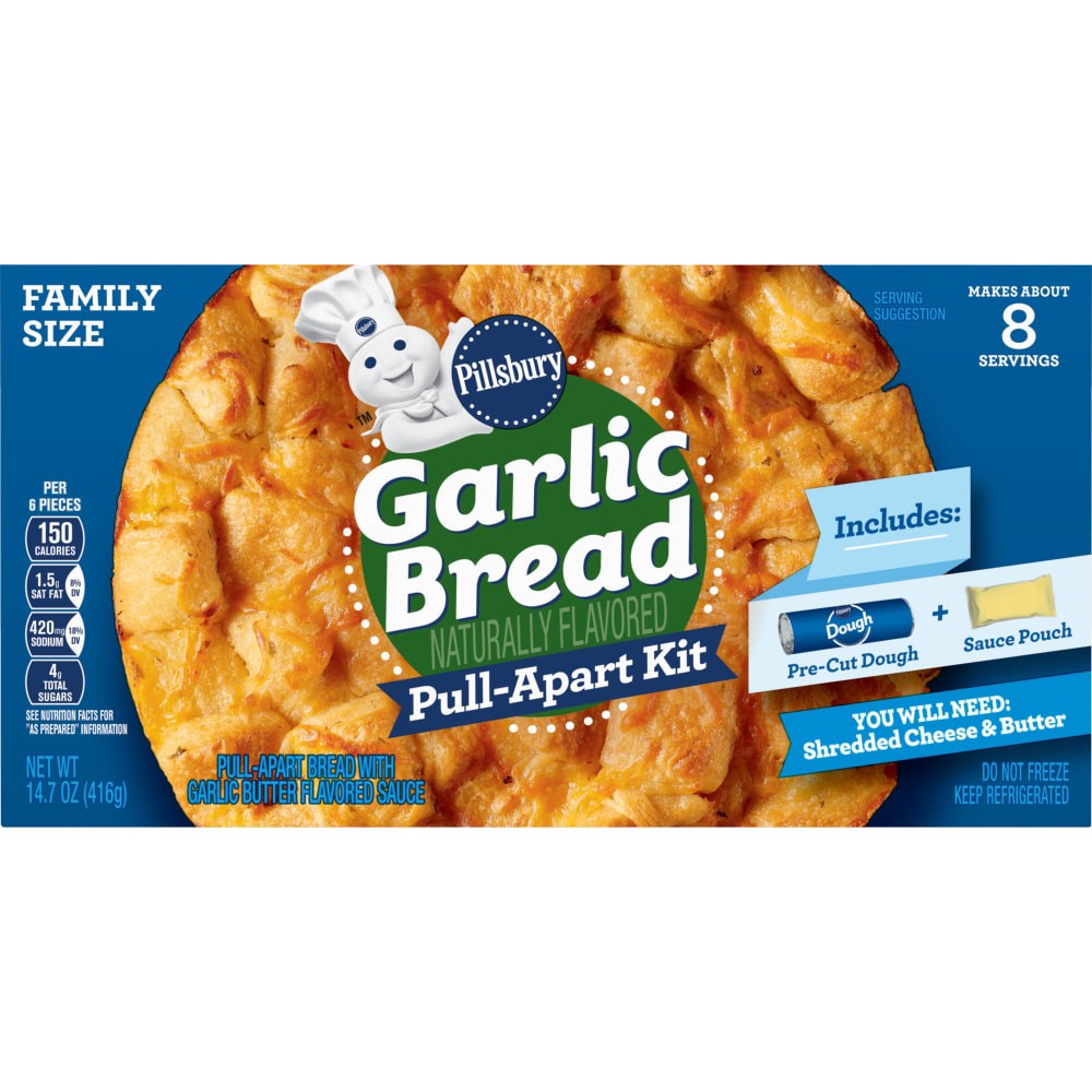 slide 4 of 6, Pillsbury Pull-Apart Kit, Garlic Bread Dough and Sauce, 14.7 oz., 14.7 oz