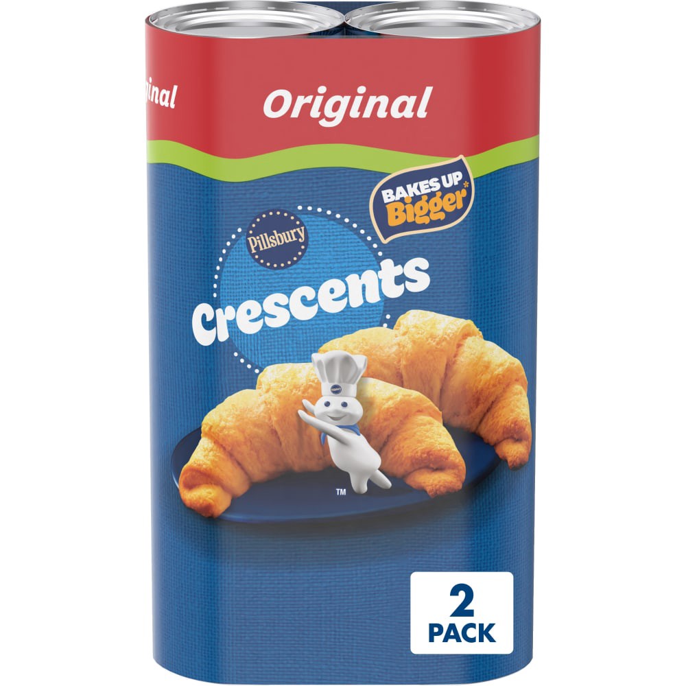 slide 5 of 6, Pillsbury Crescent Rolls, Original Refrigerated Canned Pastry Dough, Value 2-Pack, 16 Rolls, 16 oz, 2 ct