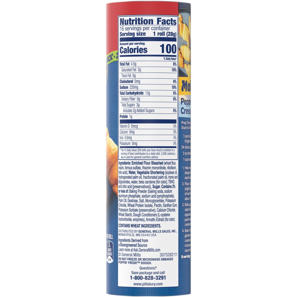 slide 3 of 6, Pillsbury Crescent Rolls, Original Refrigerated Canned Pastry Dough, Value 2-Pack, 16 Rolls, 16 oz, 2 ct