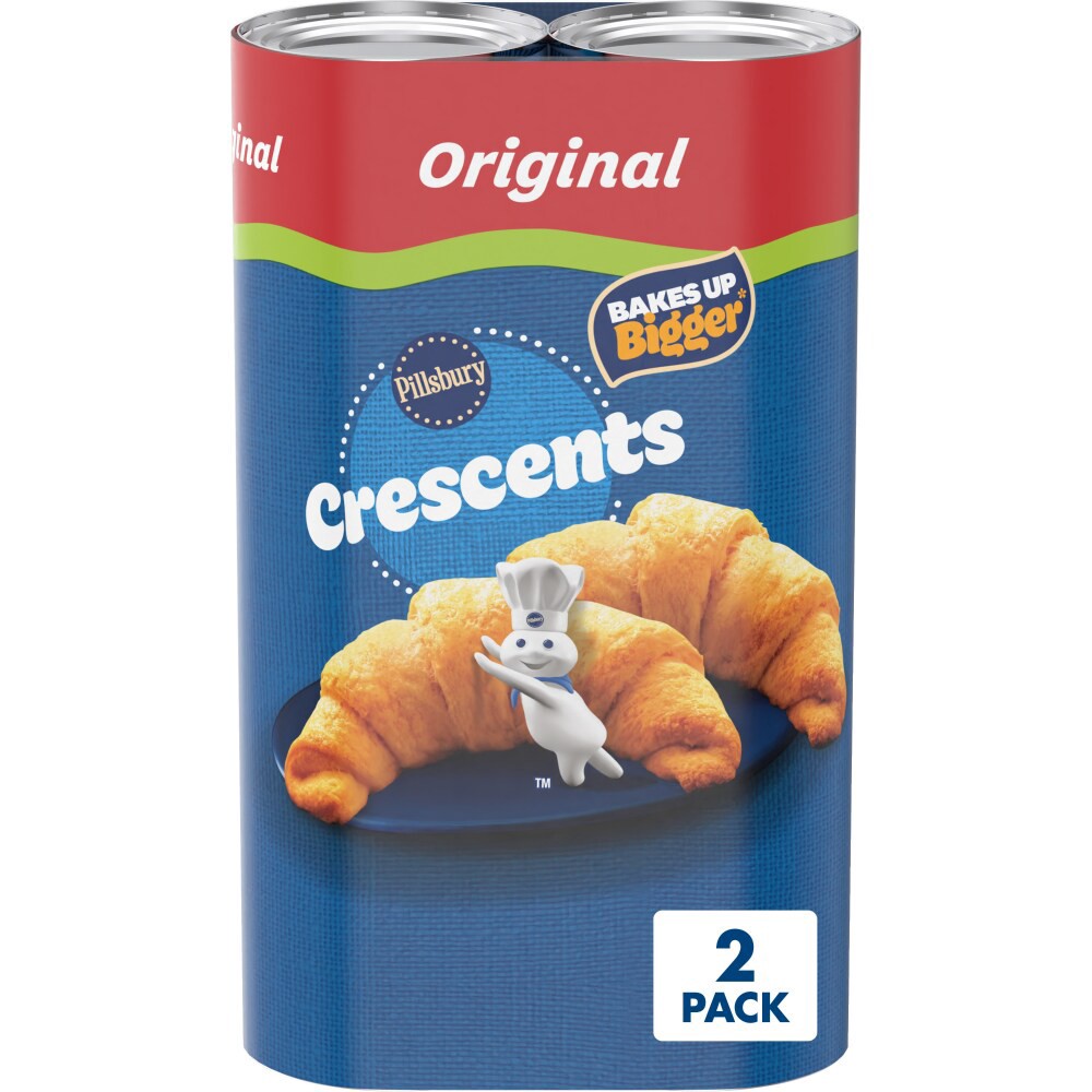 slide 5 of 6, Pillsbury Crescent Rolls, Original Refrigerated Canned Pastry Dough, Value 2-Pack, 16 Rolls, 16 oz, 2 ct