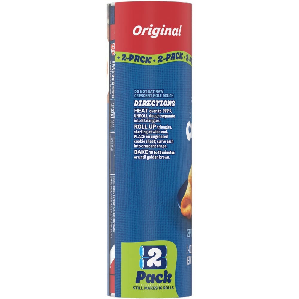 slide 5 of 5, Pillsbury Crescent Rolls, Original Refrigerated Canned Pastry Dough, Value 2-Pack, 16 Rolls, 16 oz, 2 ct
