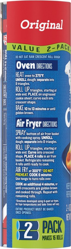 slide 3 of 5, Pillsbury Original Crescent Rolls, Refrigerated Dough, Value 2 Pack, 16 Rolls, 16 oz, 2 ct