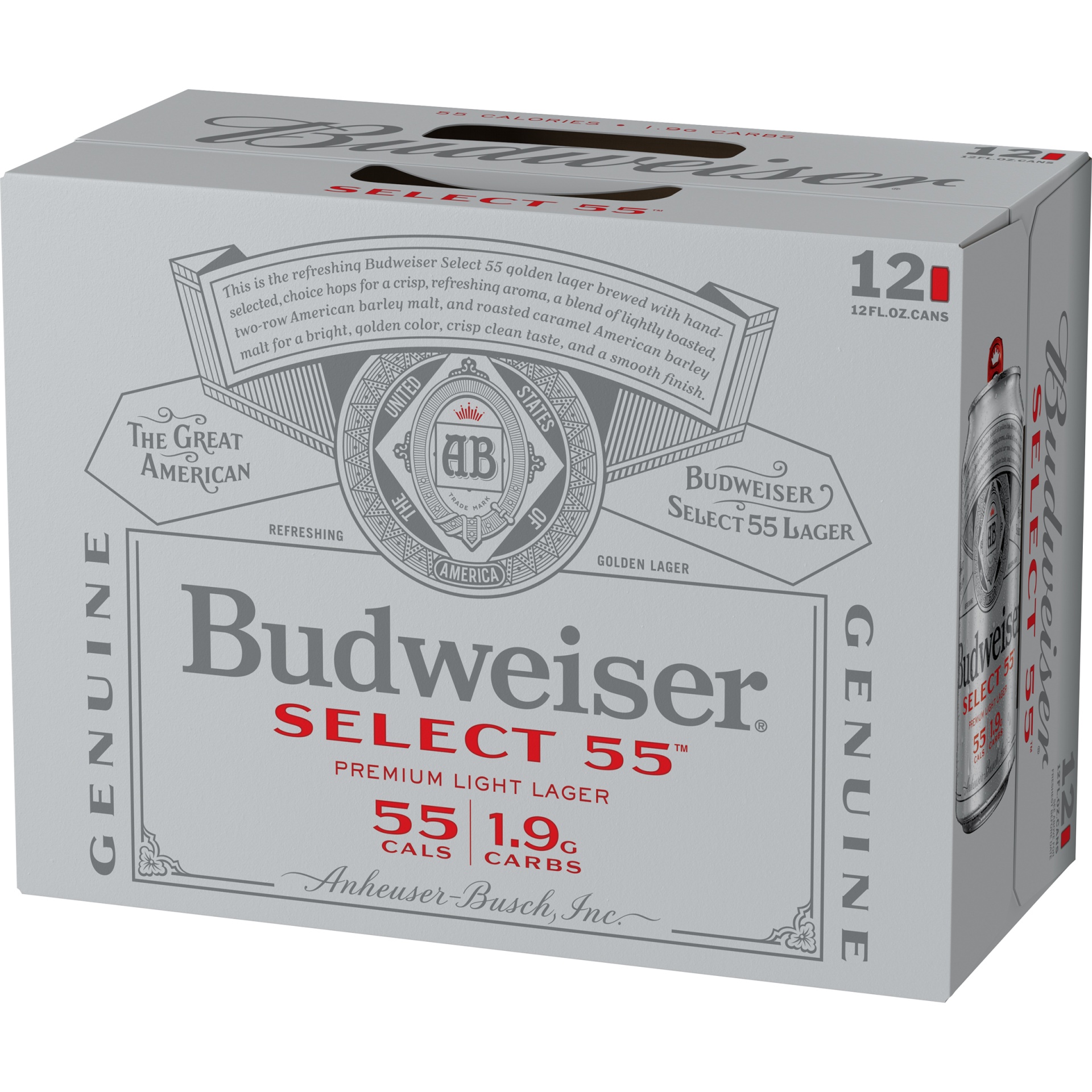 slide 2 of 3, Budweiser Select 55 Premium Light Lager Beer 12 ea, 12 ct; 12 fl oz