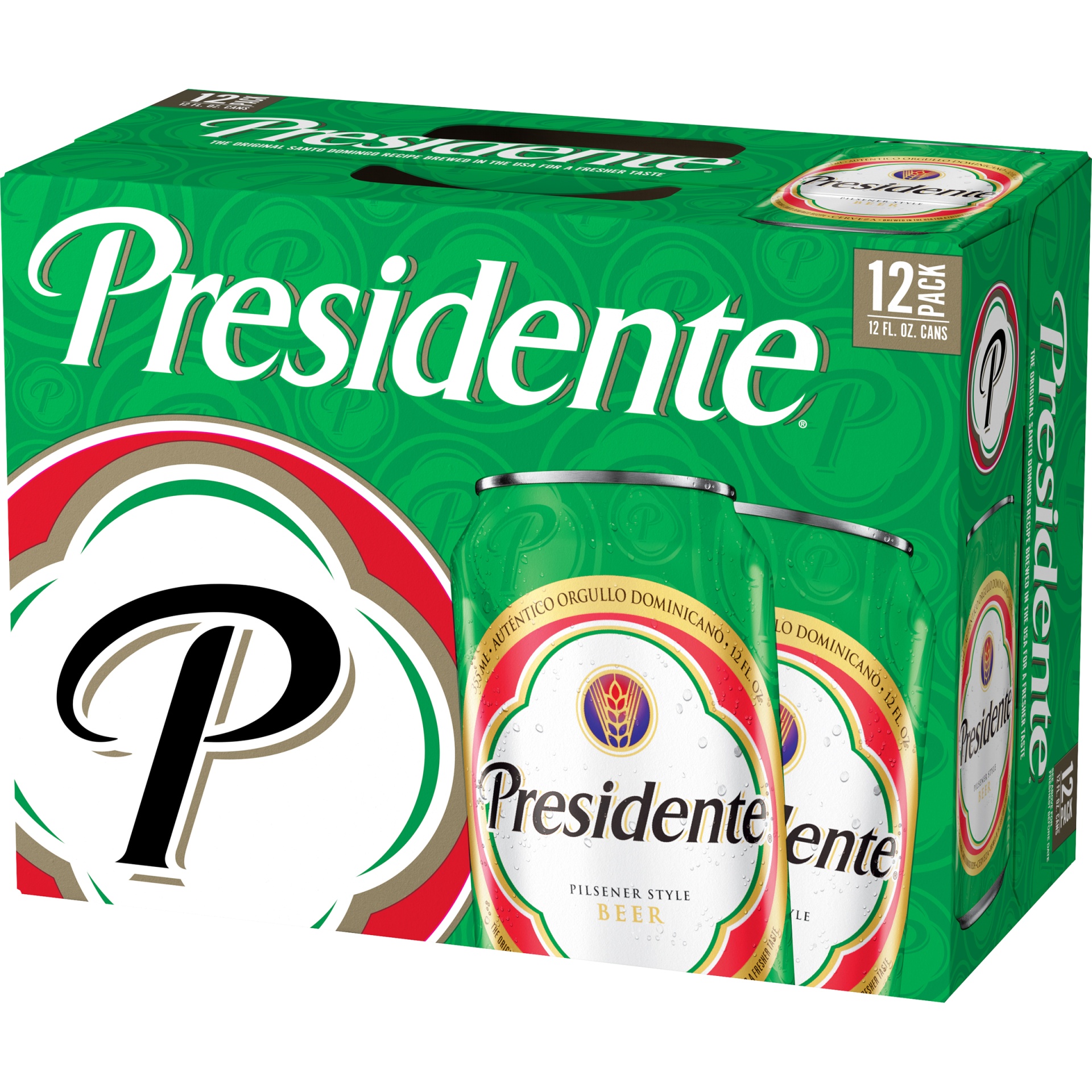 slide 3 of 3, Presidente Pilsener Style Beer, 12 ct; 12 oz