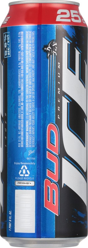 slide 2 of 5, Bud Ice Premium Lager Beer 25 fl oz, 25 fl oz