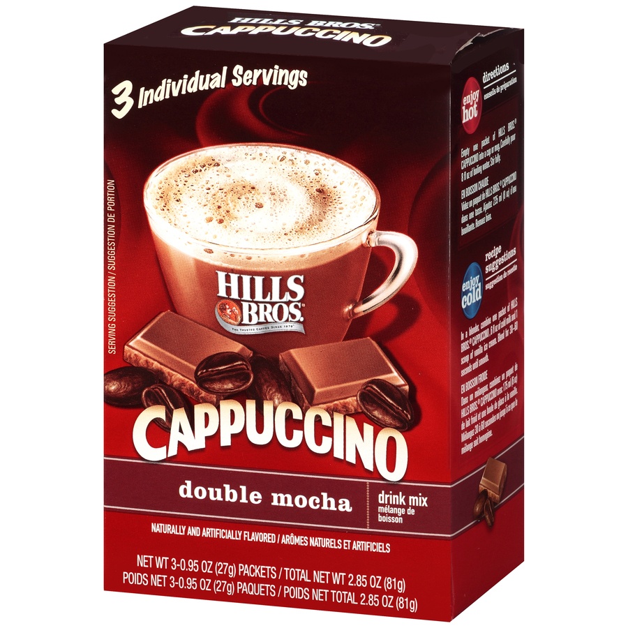 slide 3 of 3, Hills Bros Cappuccino Double Mocha Drink Mix 3P - 3 oz, 3 oz