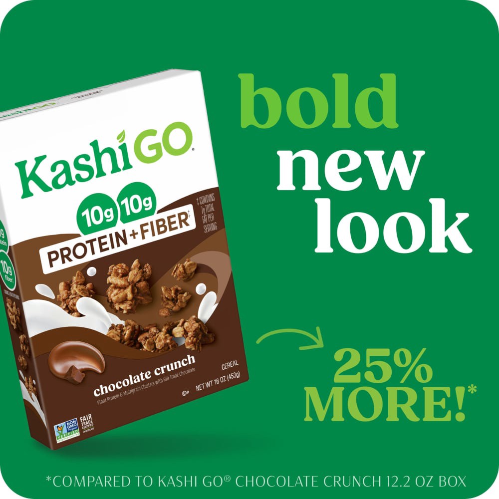 slide 4 of 6, Kashi Chocolate Protein Fiber Cereal, 16 oz