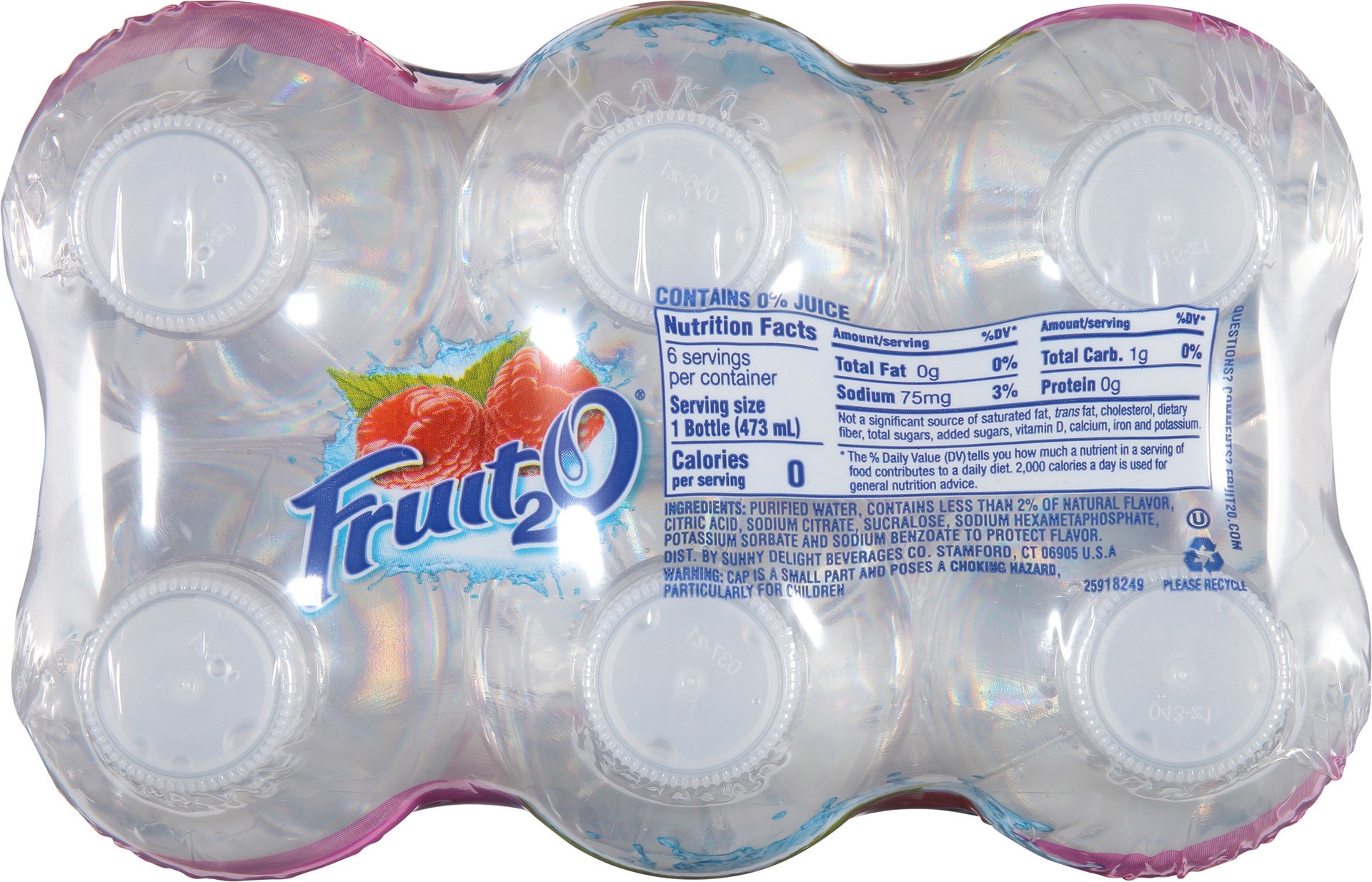 slide 4 of 5, Fruit2O 6 Pack Raspberry Purified Water Beverage 6 ea, 6 ct