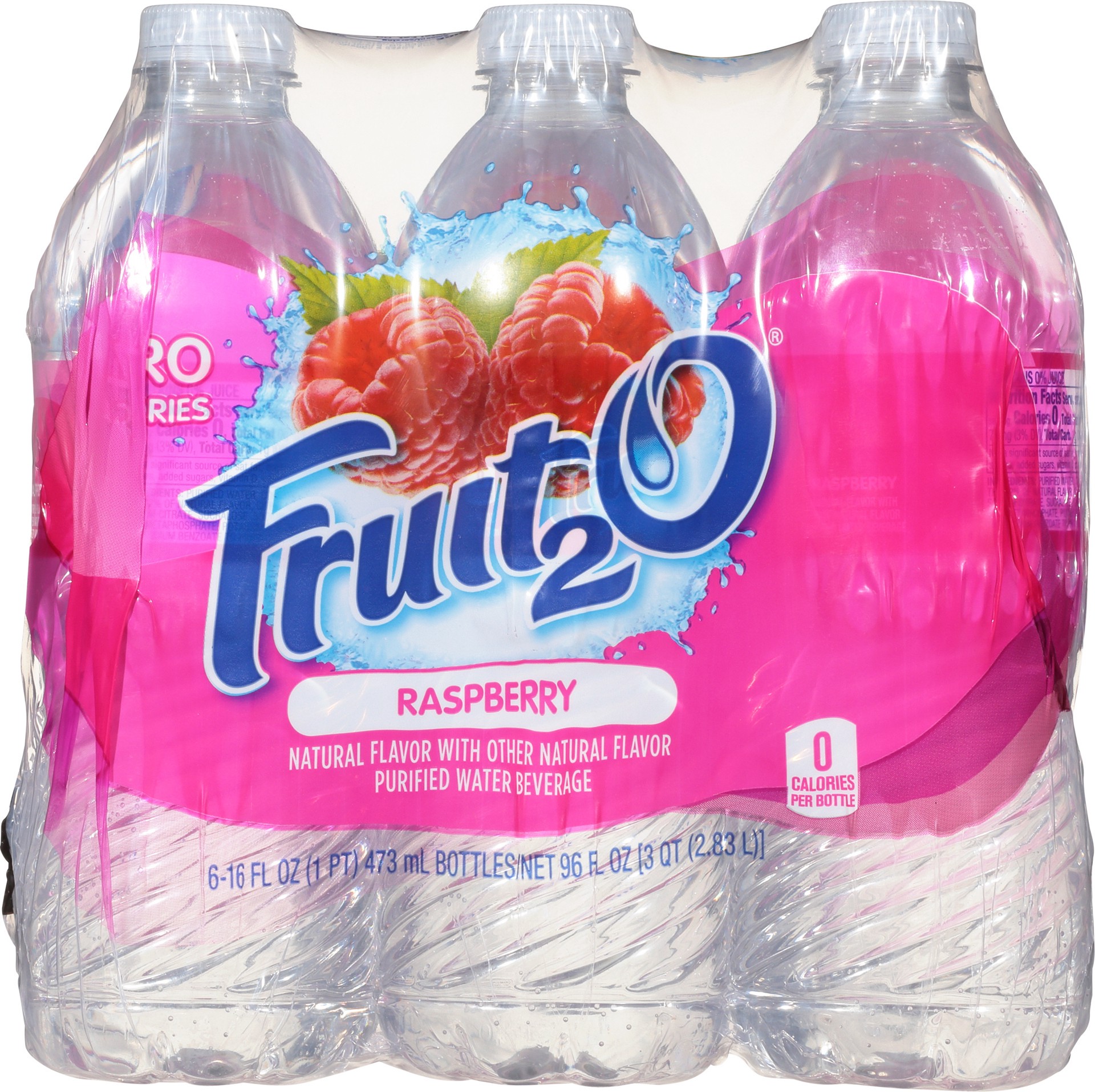 slide 2 of 5, Fruit2O 6 Pack Raspberry Purified Water Beverage 6 ea, 6 ct