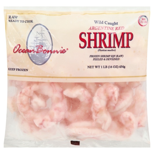 slide 1 of 1, Ocean Bonnie Raw Argentine Red Shrimp, 21-40 ct; 16 oz