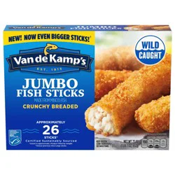 Van de Kamp's Crunchy Breaded Jumbo Fish Sticks, approx. 26 Sticks, 23 oz