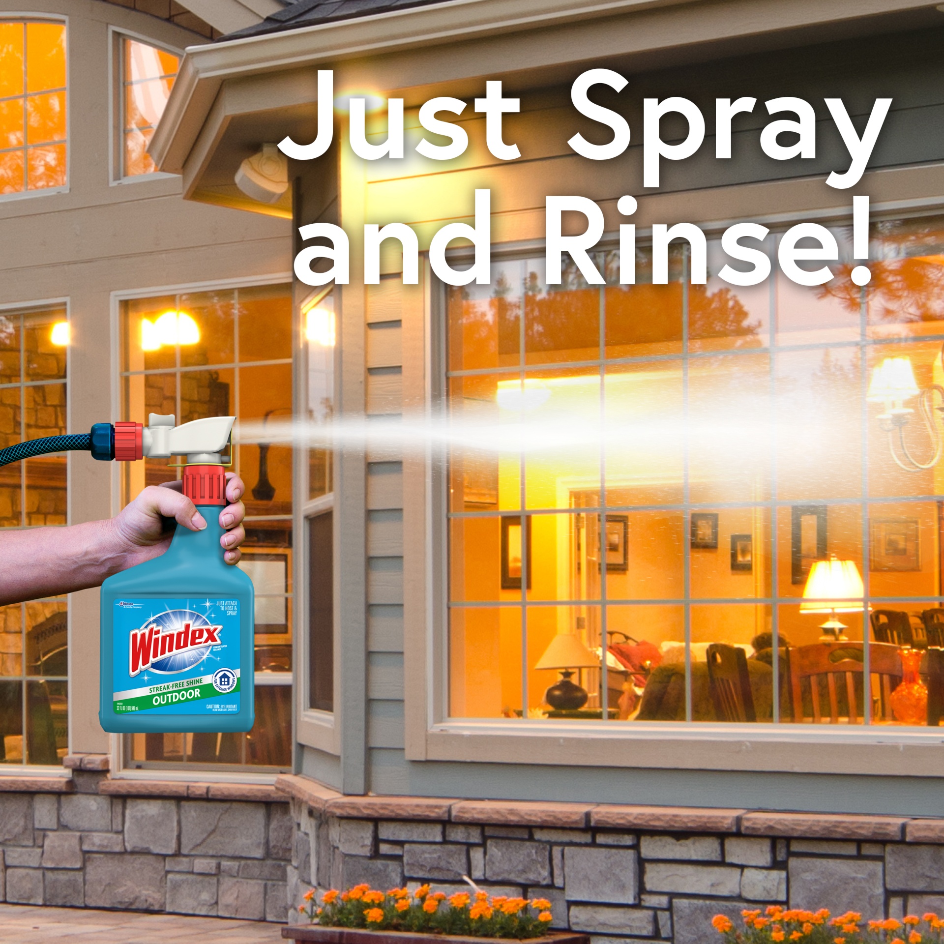 slide 3 of 7, Windex Outdoor Window Cleaner, Concentrated Cleaning Sprayer for Garden Hose, 32 fl oz, 32 fl oz