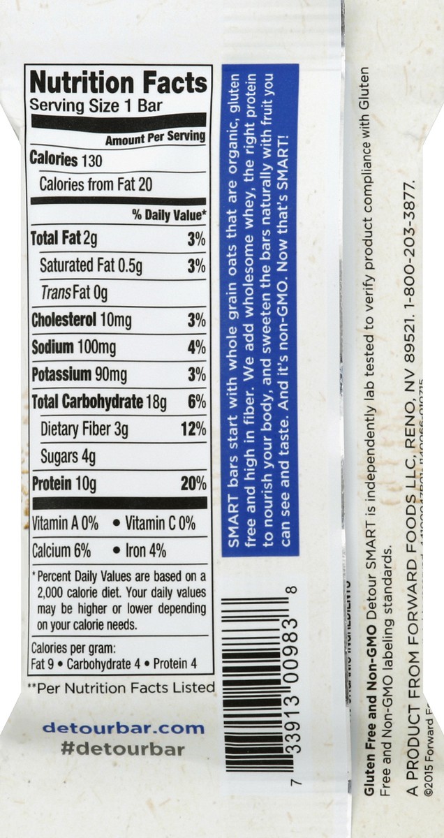 slide 6 of 6, Detour Smart Blueberry Whole Grain Oatmeal Bar, 1.3 oz