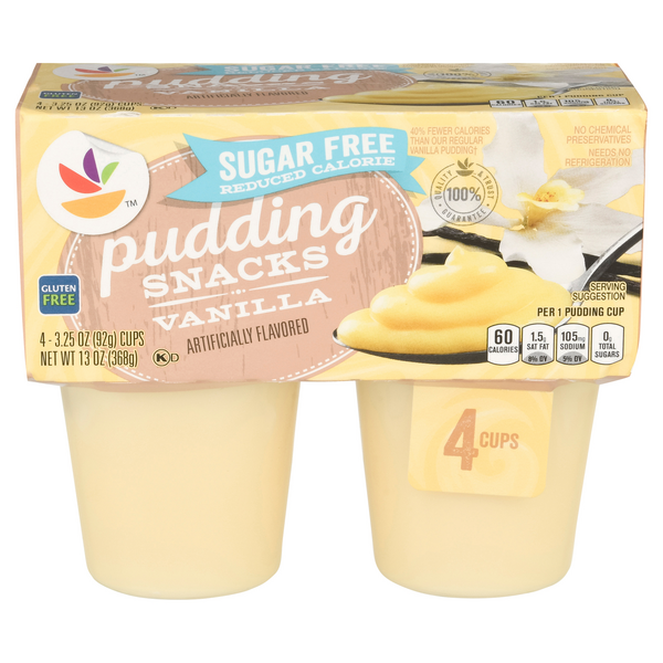 slide 1 of 1, Giant Vanilla Pudding Snacks Sugar Free - 4 ct, 4 ct; 13 oz