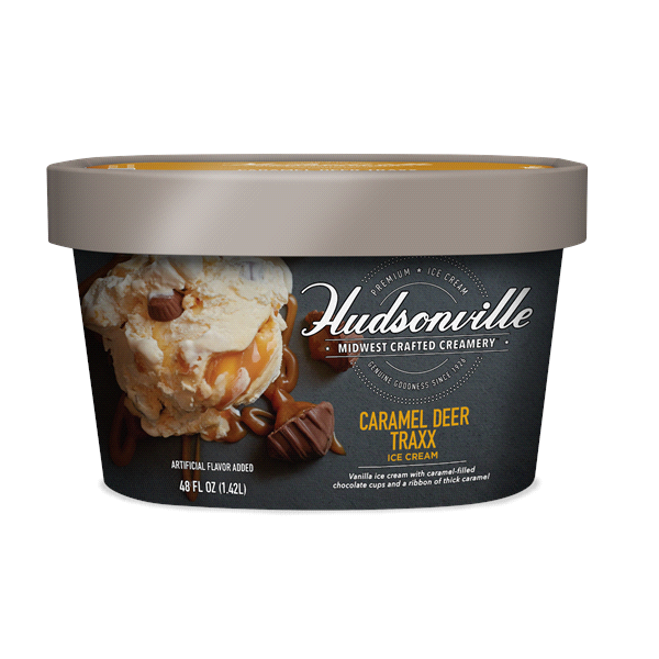 slide 1 of 1, Hudsonville Ice Cream Caramel Deer Traxx, 48 oz