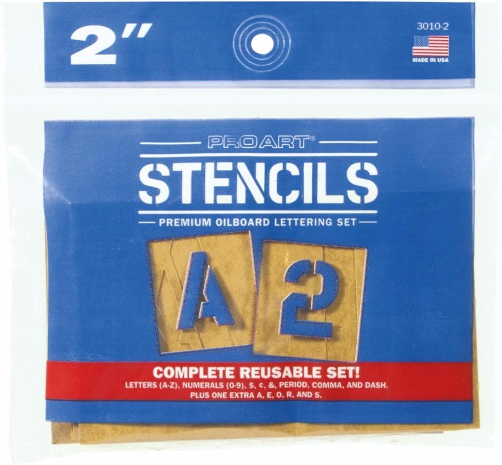 slide 1 of 1, PRO ART 2-Inch Letters And Numbers Painting Stencil Kit, 2 in