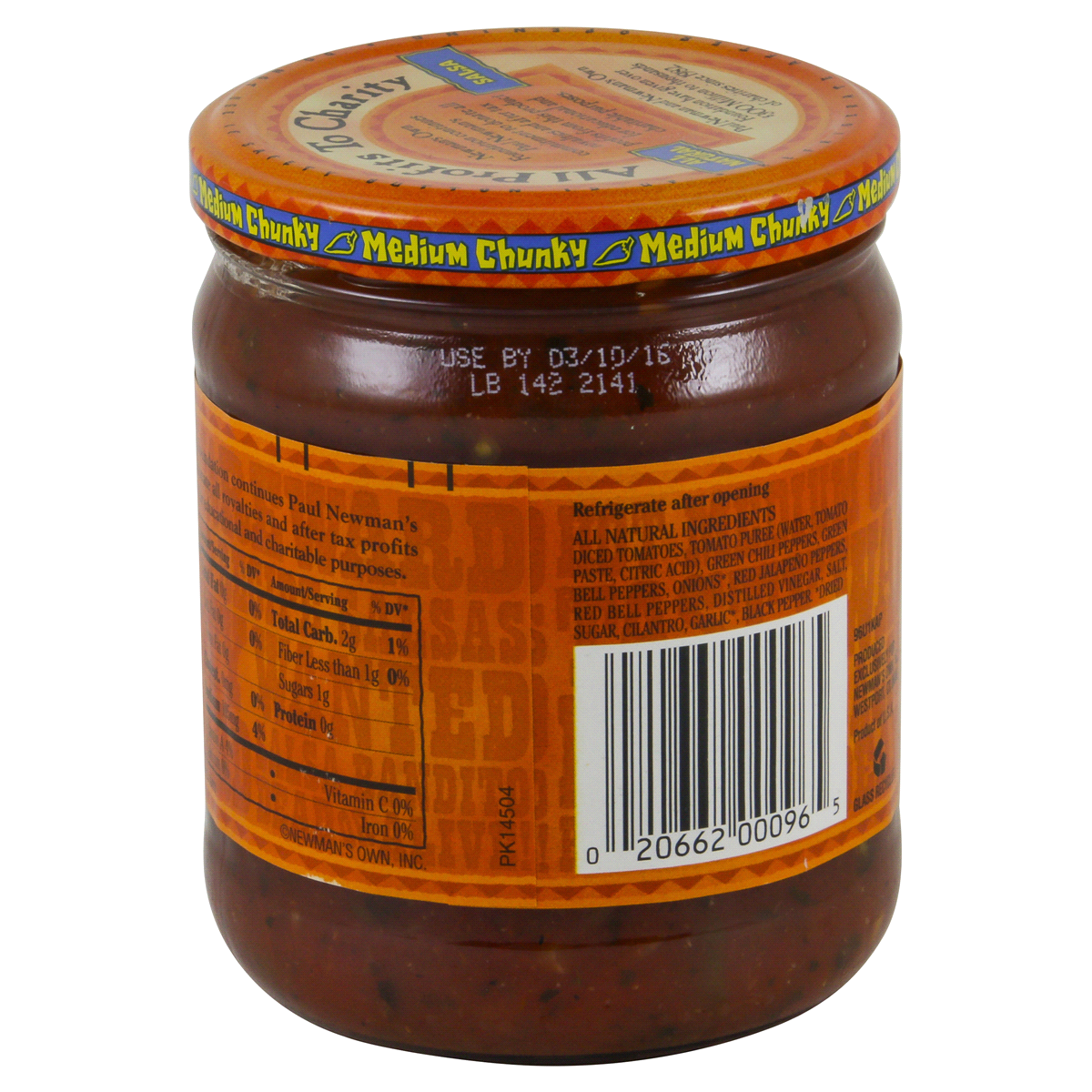 slide 3 of 4, Newman's Own Chunky Medium Salsa 16 oz, 16 oz