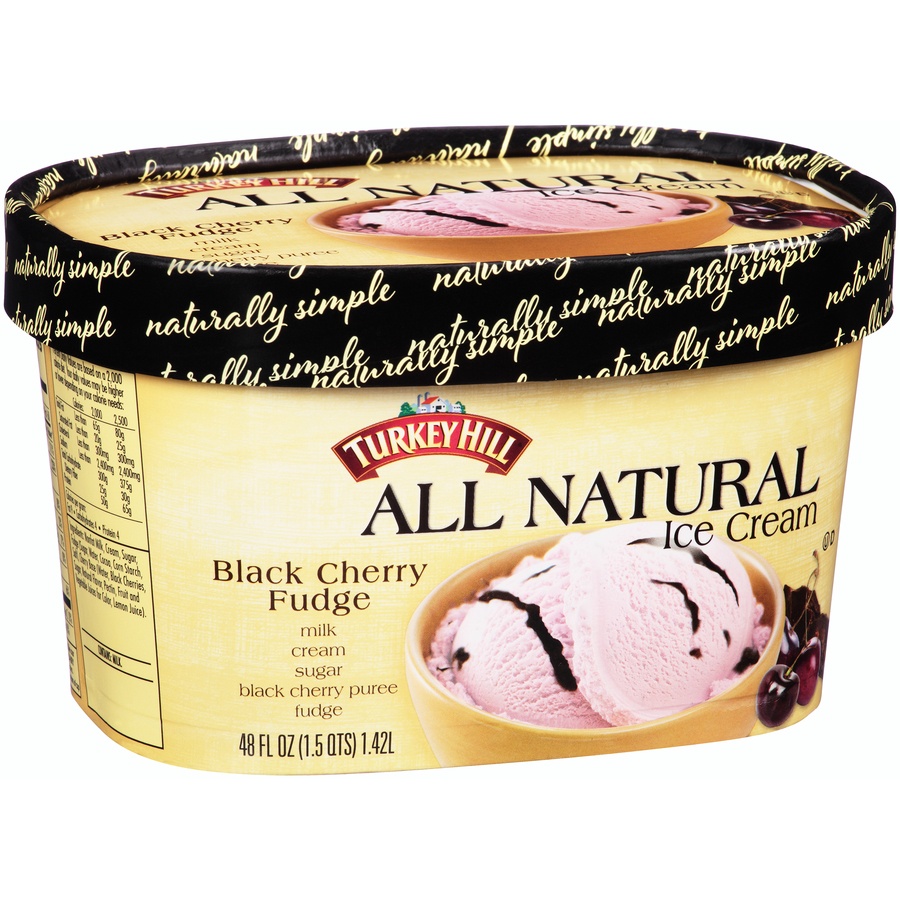 slide 2 of 8, Turkey Hill Black Cherry Fudge All Natural Ice Cream, 48 fl oz