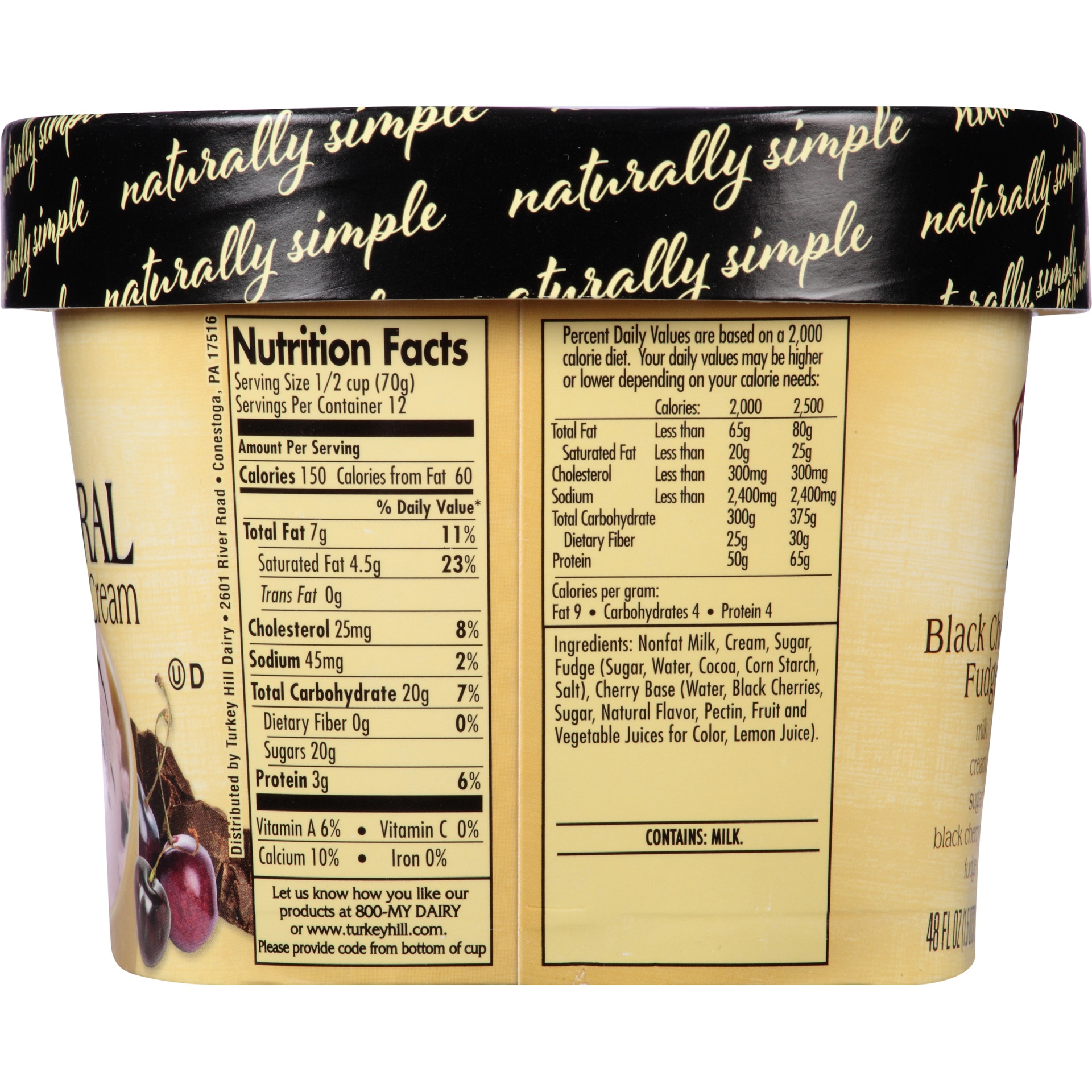 slide 4 of 8, Turkey Hill Black Cherry Fudge All Natural Ice Cream, 48 fl oz