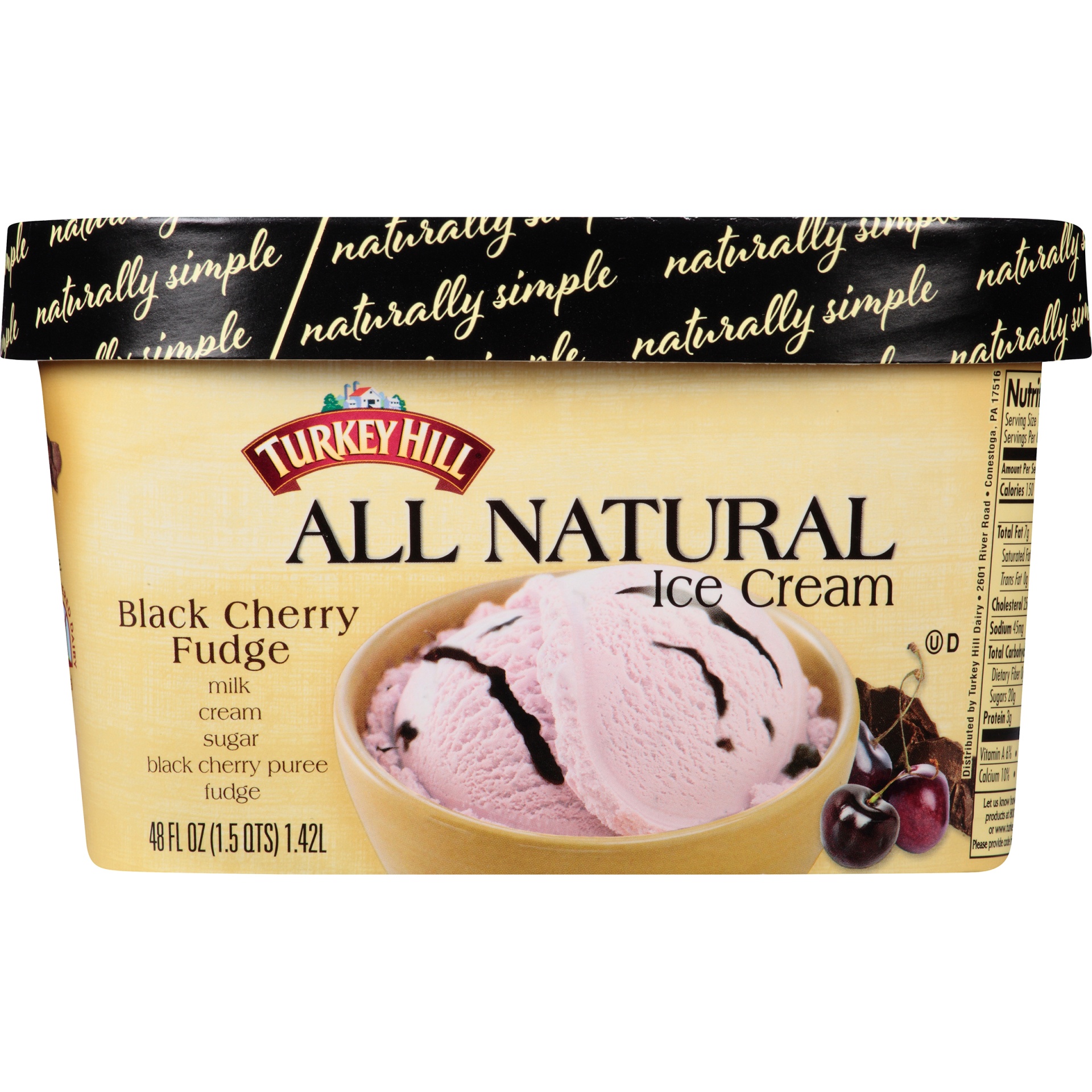 slide 6 of 8, Turkey Hill Black Cherry Fudge All Natural Ice Cream, 48 fl oz