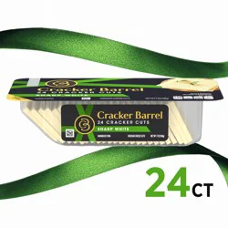 Cracker Barrel Cracker Cuts Sharp White Cheddar Cheese Slices, 24 ct Tray