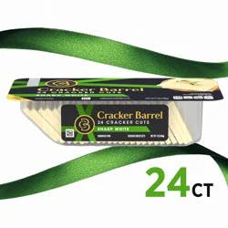Cracker Barrel Cracker Cuts Sharp White Cheddar Cheese Slices, 24 ct Tray