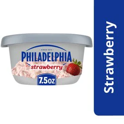 Philadelphia Flavored Cream Cheese Spread, 1 Tub, for Smooth, Spreadable Mornings, Strawberry, No Artificial Preservatives, Flavors or Dyes, 7.5 oz