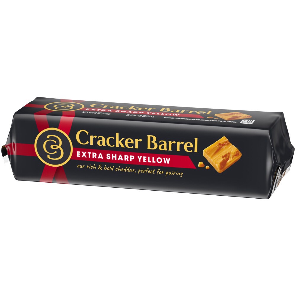 slide 3 of 6, Cracker Barrel Extra Sharp Yellow Cheddar Cheese, 8 oz
