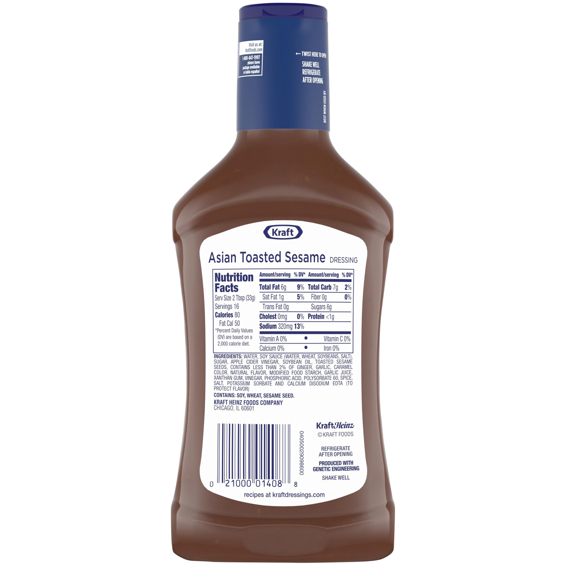 slide 6 of 7, Kraft Asian Toasted Sesame Dressing, 16 fl oz Bottle, 16 fl oz