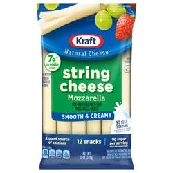 Kraft String Cheese Mozzarella Cheese Snacks, 12 ct Sticks