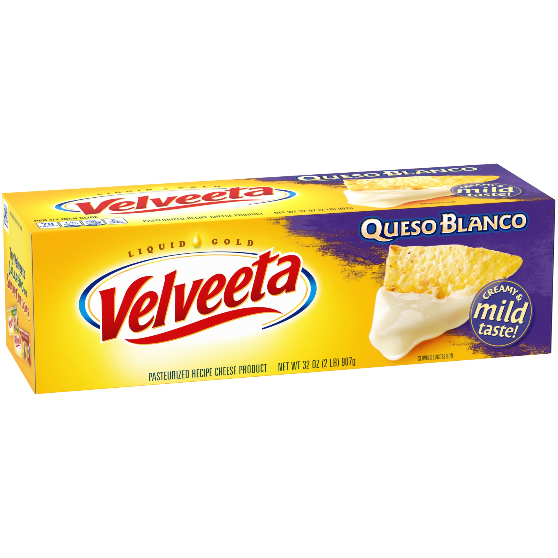 slide 4 of 8, Velveeta Queso Blanco Pasteurized Recipe Cheese Product Block, 32 oz