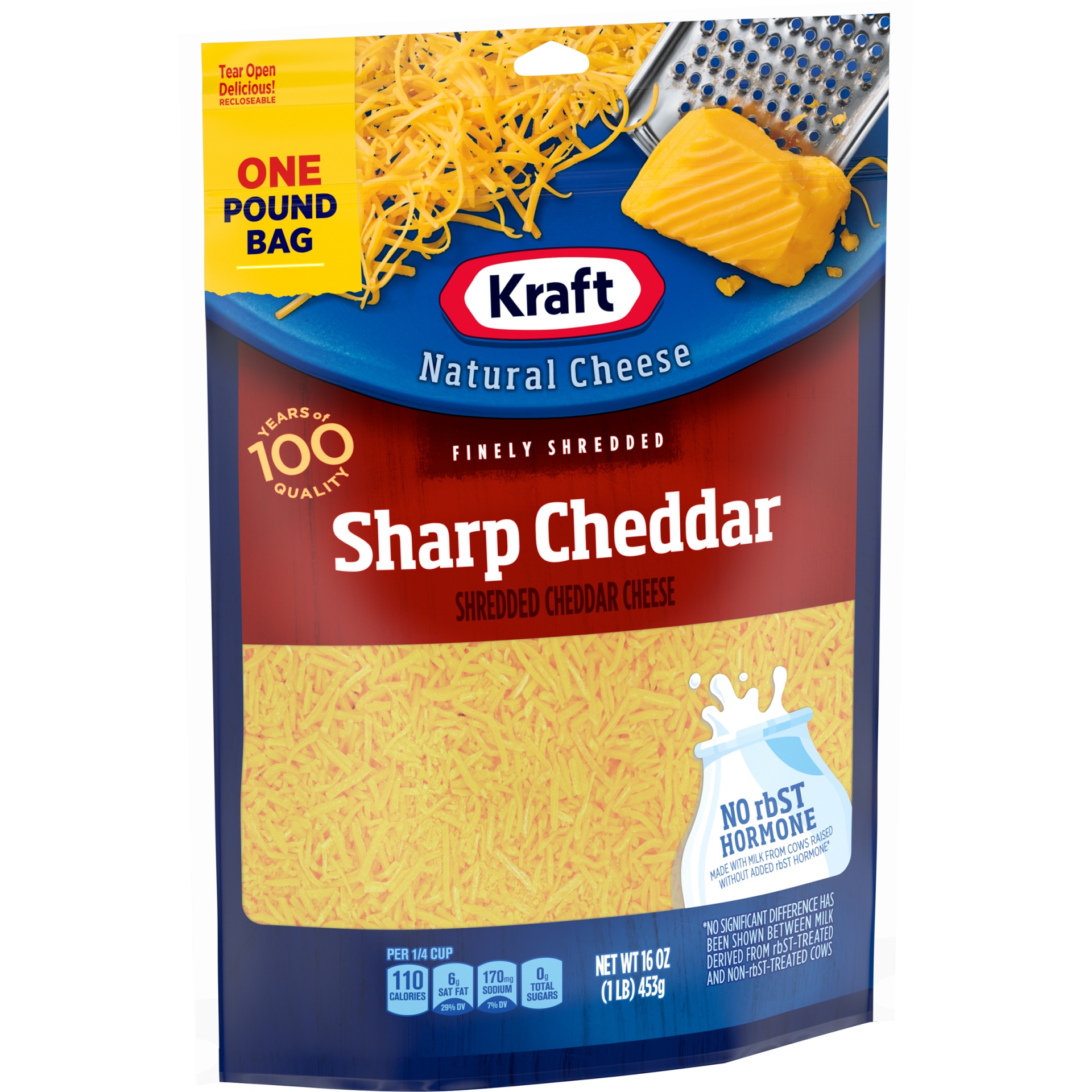 slide 3 of 7, Kraft Sharp Cheddar Finely Shredded Cheese Pack s, 2 ct; 1 lb