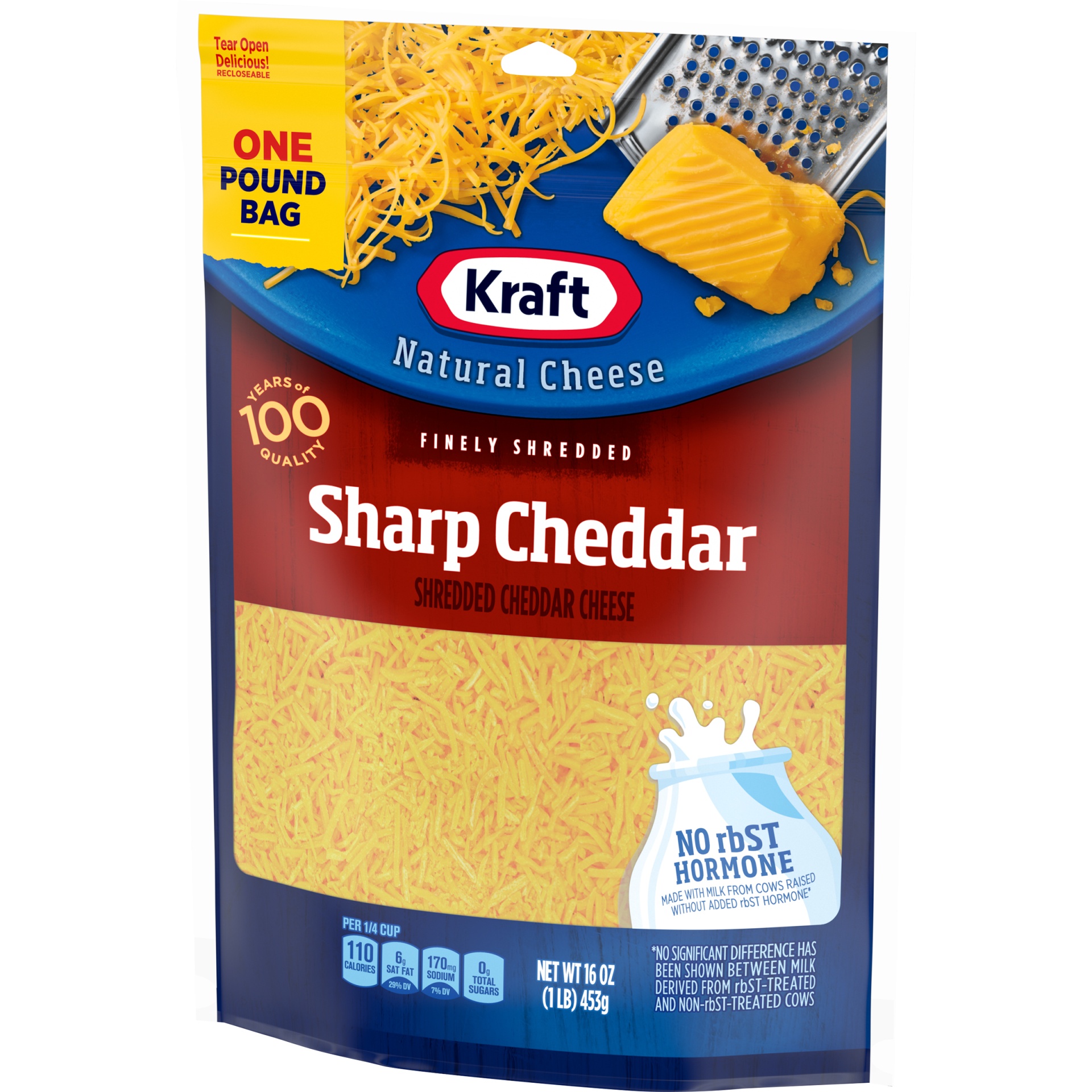 slide 4 of 7, Kraft Sharp Cheddar Finely Shredded Cheese Pack s, 2 ct; 1 lb