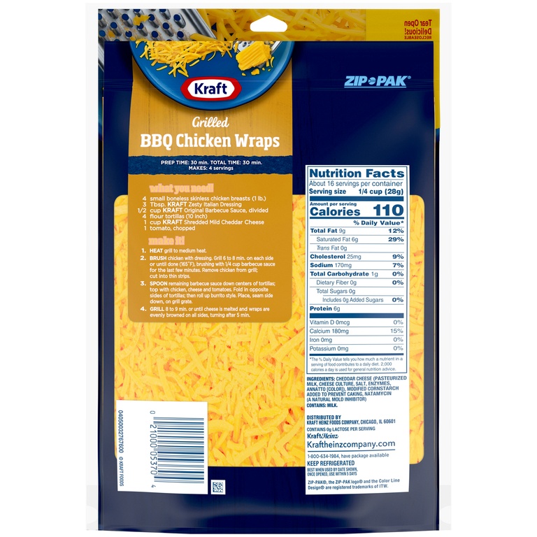 slide 6 of 6, Kraft Mild Cheddar Shredded Cheese, 16 oz Bag, 16 oz