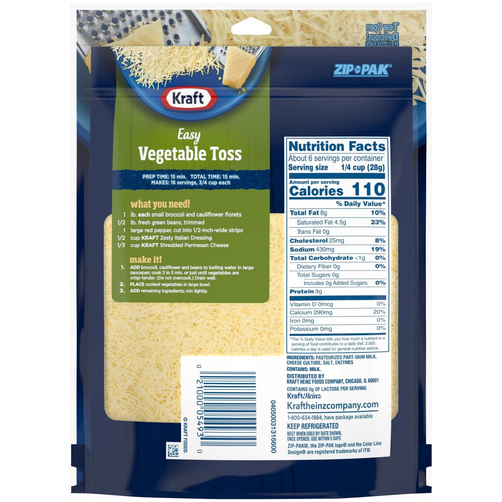 slide 3 of 6, Kraft Parmesan Finely Shredded Cheese, 6 oz Bag, 6 oz
