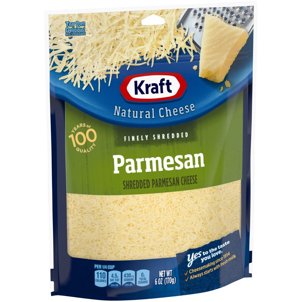 slide 5 of 6, Kraft Parmesan Finely Shredded Cheese, 6 oz Bag, 6 oz
