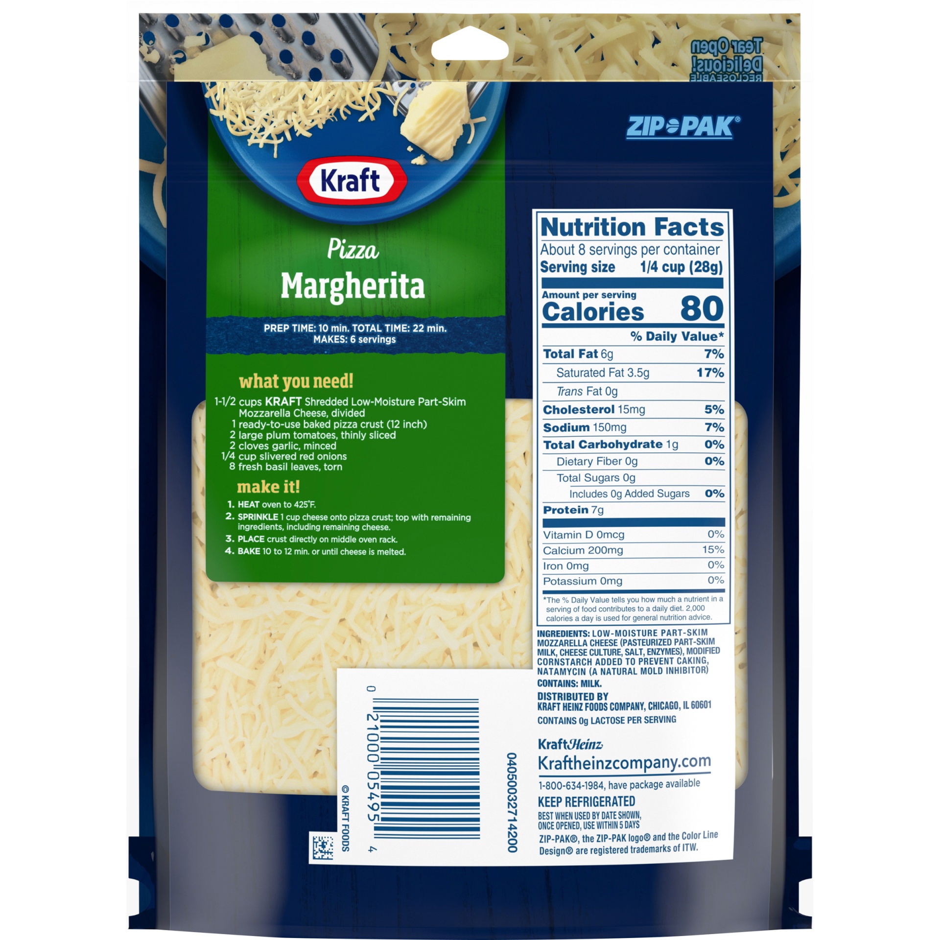 slide 9 of 10, Kraft Mozzarella Shredded Cheese, 8 oz Bag, 8 oz