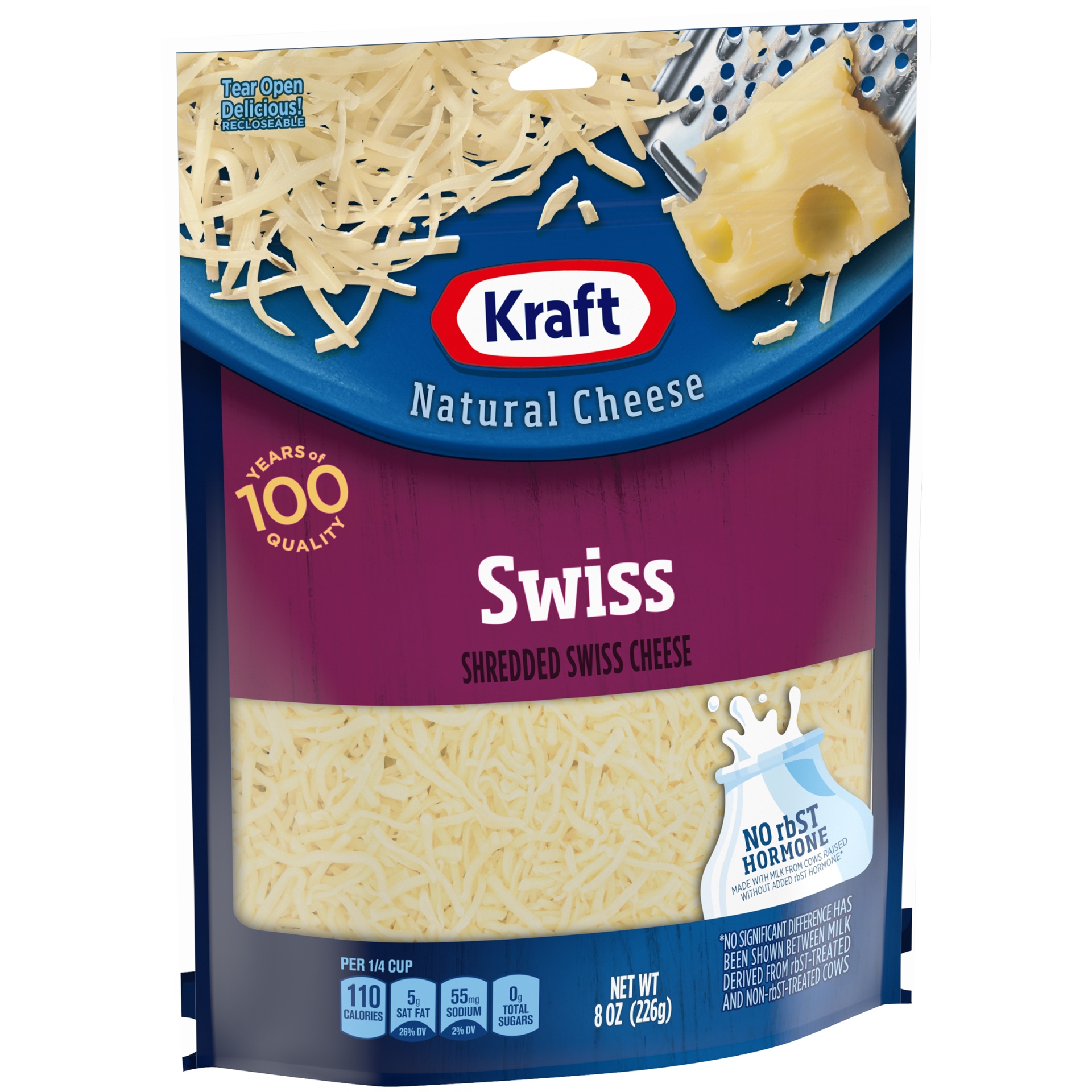 slide 5 of 6, Kraft Swiss Shredded Cheese, 8 oz