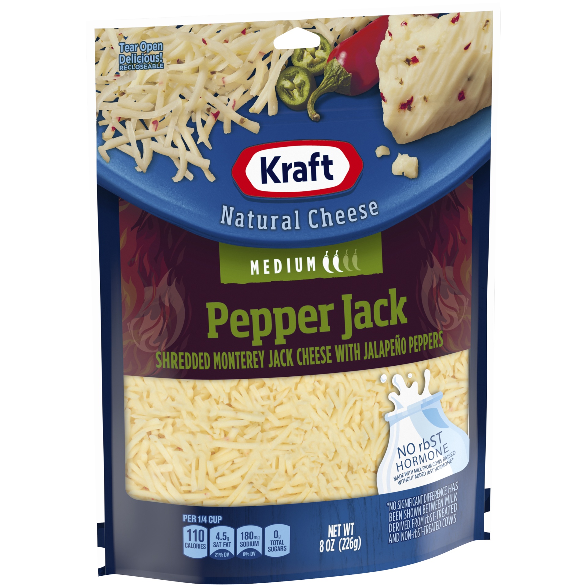 slide 3 of 6, Kraft Pepper Jack Medium Shredded Cheese, 8 oz Bag, 8 oz