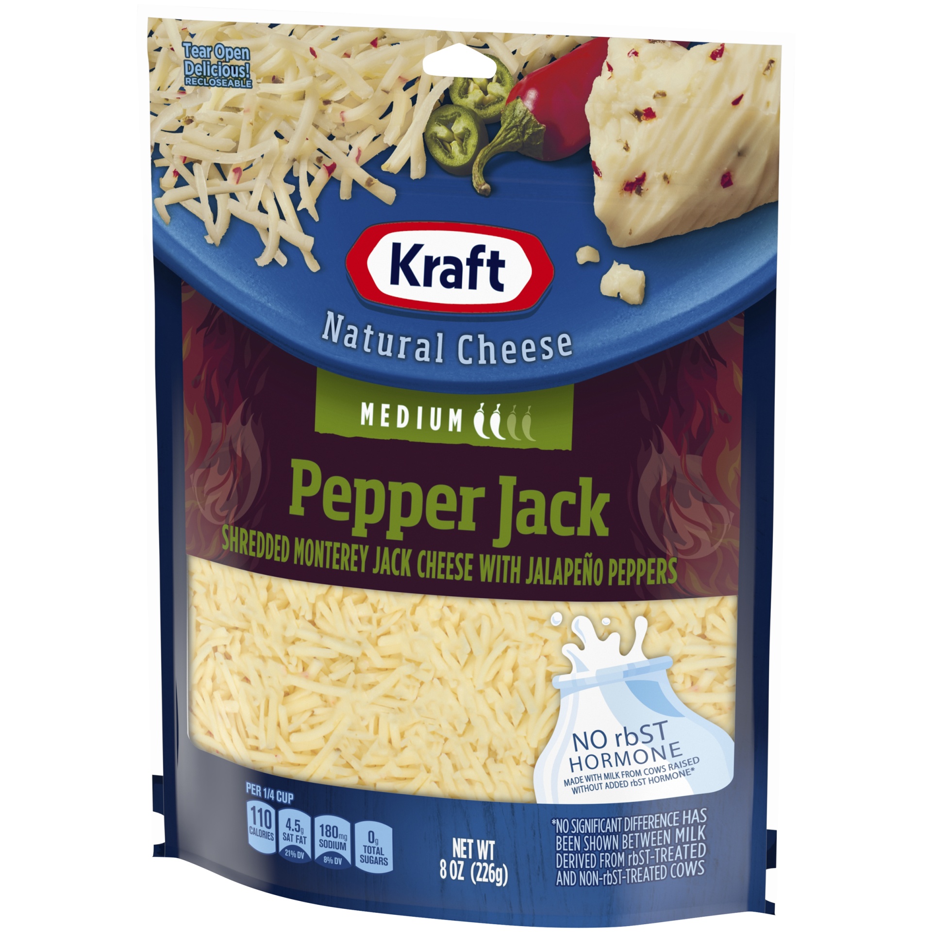 slide 2 of 6, Kraft Pepper Jack Medium Shredded Cheese, 8 oz Bag, 8 oz