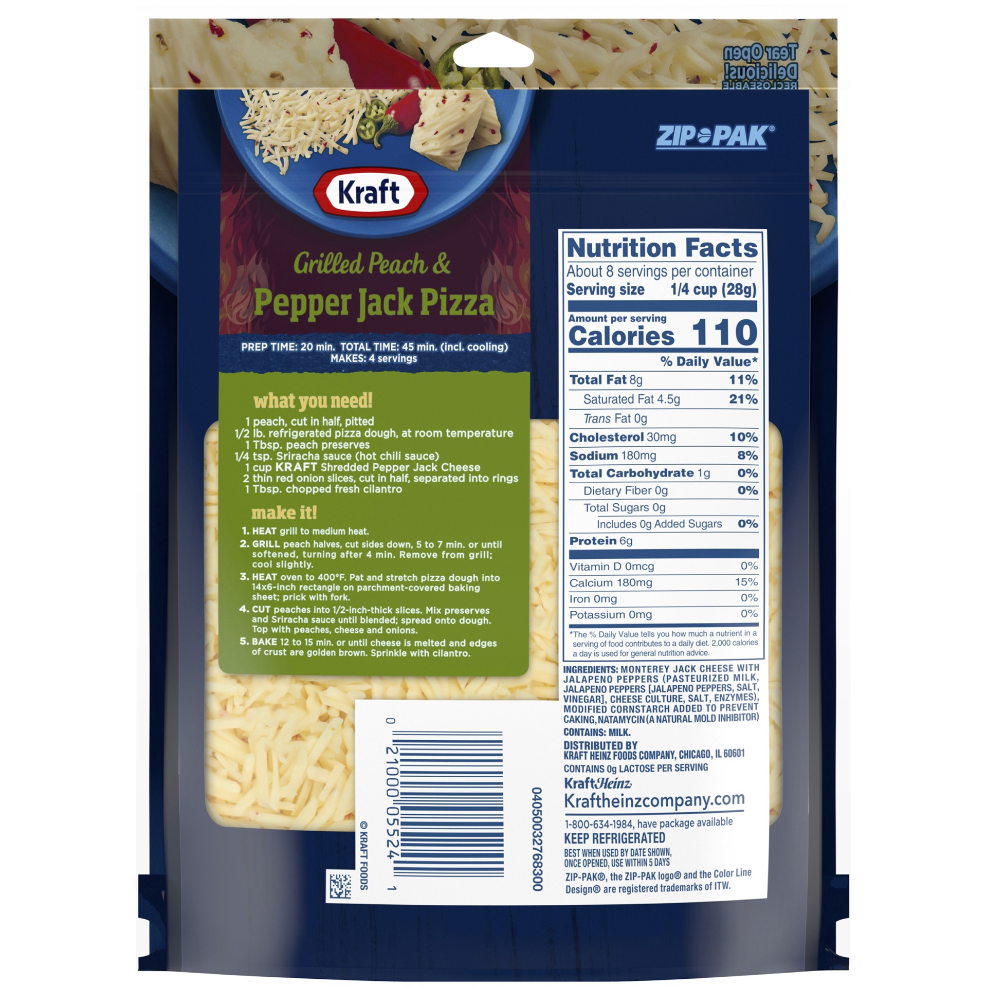 slide 6 of 6, Kraft Pepper Jack Medium Shredded Cheese, 8 oz Bag, 8 oz