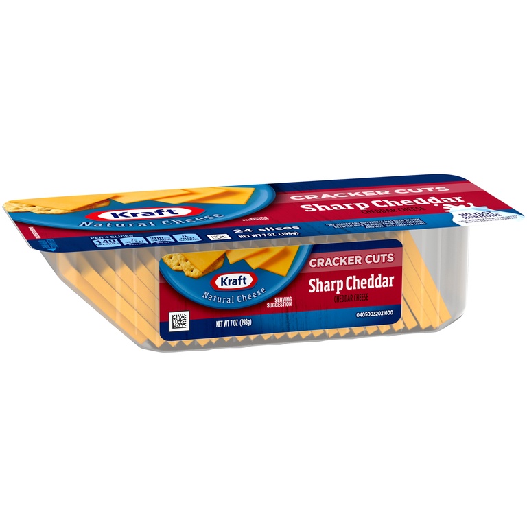 slide 2 of 6, Kraft Cracker Cuts Sharp Cheddar Cheese Slices Tray, 7 oz