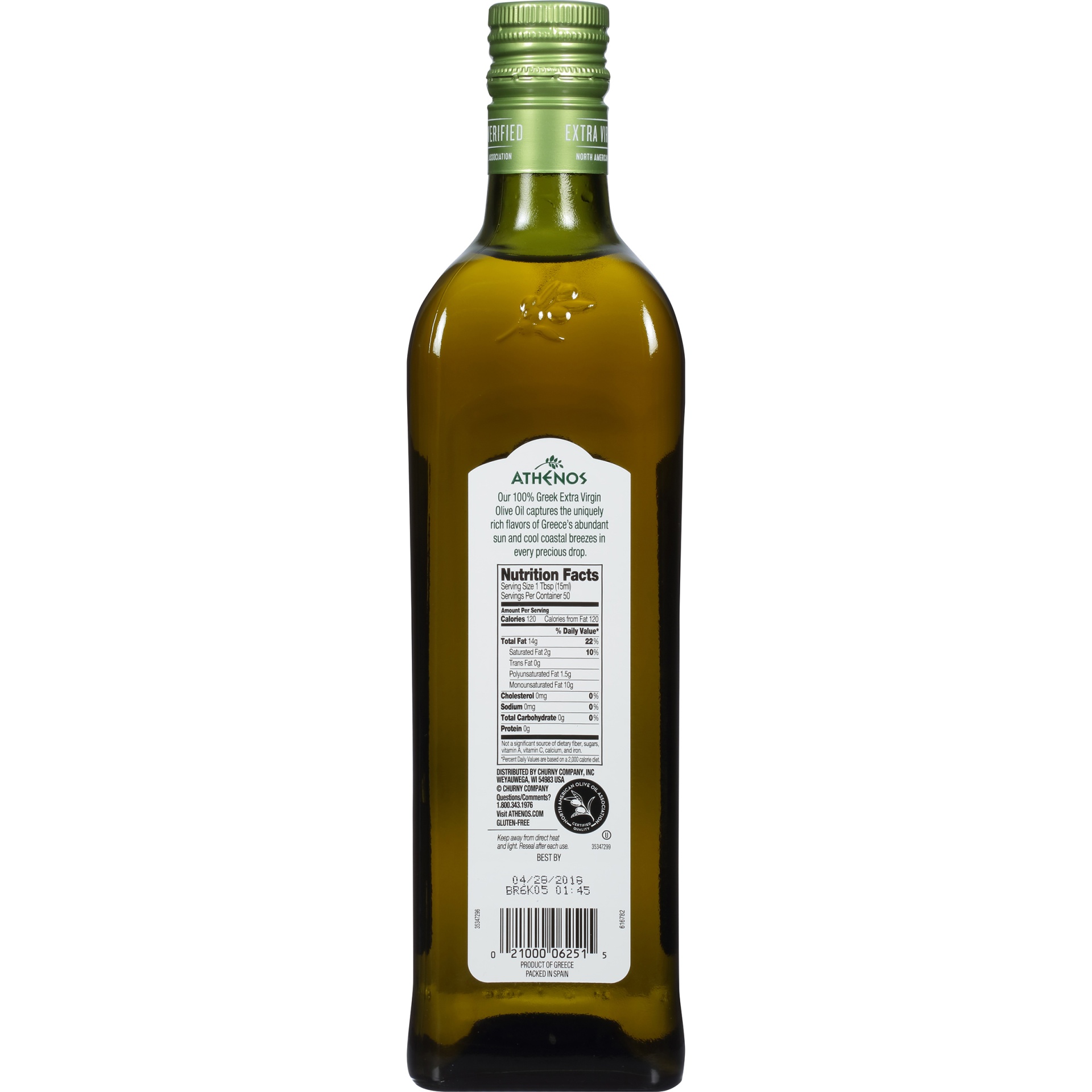 slide 3 of 5, Athenos Extra Virgin Olive Oil Bottle, 25.3 fl oz